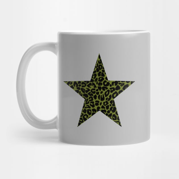 Leopard Print Star Pattern in Green and Black by OneThreeSix